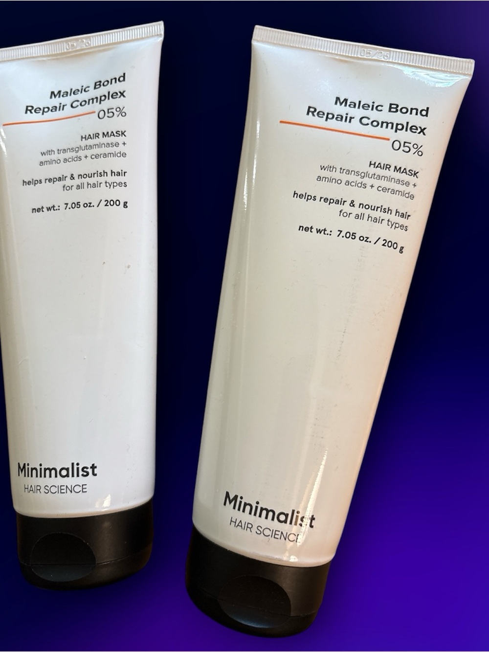Hair Science Maleic Bond Repair Complex 0.5% Hair Mask - White.  SET OF 2